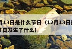 12月13日是什么节日（12月13日是什么节日发生了什么）