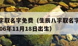 生辰八字取名字免费（生辰八字取名字免费起名字2006年11月18日出生）