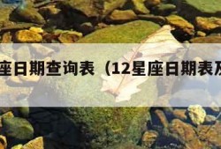 12星座日期查询表（12星座日期表及特点）