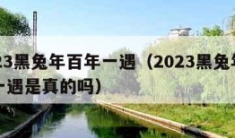 2023黑兔年百年一遇（2023黑兔年百年一遇是真的吗）