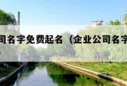 企业公司名字免费起名（企业公司名字免费起名大全）