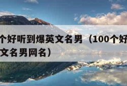 100个好听到爆英文名男（100个好听到爆英文名男网名）