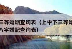 上中下三等婚姻查询表（上中下三等婚姻查询表生辰八字婚配查询表）