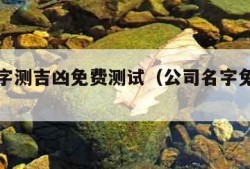 公司名字测吉凶免费测试（公司名字免费测试大全）