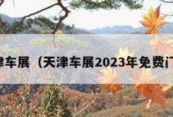 天津车展（天津车展2023年免费门票）