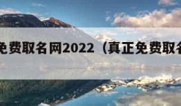 真正免费取名网2022（真正免费取名网名）