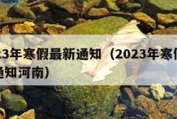 2023年寒假最新通知（2023年寒假最新通知河南）