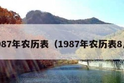 1987年农历表（1987年农历表8月）