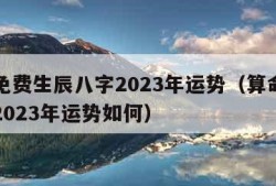 算命免费生辰八字2023年运势（算命生辰八字2023年运势如何）