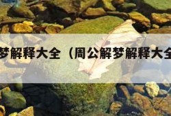 周公解梦解释大全（周公解梦解释大全免费自查）