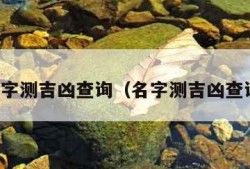 公司名字测吉凶查询（名字测吉凶查询免费）