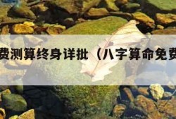 八字免费测算终身详批（八字算命免费测八字详批）