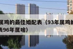 93年属鸡的最佳婚配表（93年属鸡的最佳婚配表96年属啥）