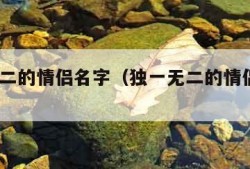 独一无二的情侣名字（独一无二的情侣名字5字）