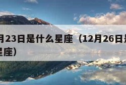 12月23日是什么星座（12月26日是什么星座）