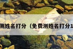 免费测姓名打分（免费测姓名打分1518）