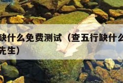 查五行缺什么免费测试（查五行缺什么免费测试水墨先生）