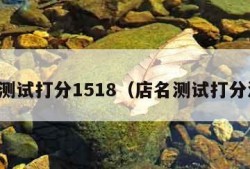 店名测试打分1518（店名测试打分测试）