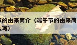 端午节的由来简介（端午节的由来简介100字怎么写）