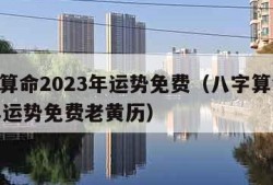 八字算命2023年运势免费（八字算命2023年运势免费老黄历）