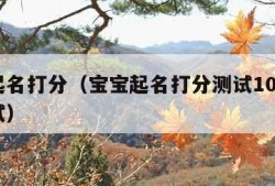 宝宝起名打分（宝宝起名打分测试100分取名测试）