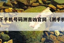 号令天下手机号码测吉凶官网（测手机号码免费测试）