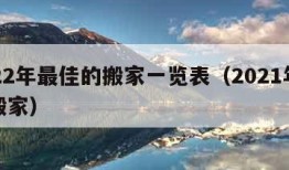 2022年最佳的搬家一览表（2021年最佳搬家）