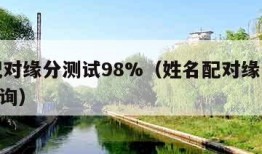 姓名配对缘分测试98%（姓名配对缘分测试911查询）