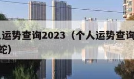 个人运势查询2023（个人运势查询2023属蛇）