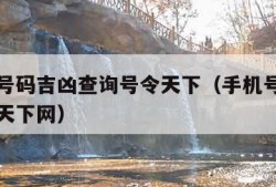 手机测号码吉凶查询号令天下（手机号码测吉凶号令天下网）