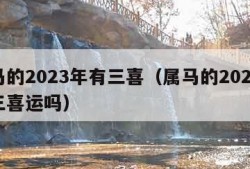 属马的2023年有三喜（属马的2023年有三喜运吗）