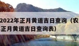 农历2022年正月黄道吉日查询（农历2022年正月黄道吉日查询表）