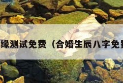 配对姻缘测试免费（合婚生辰八字免费测试）