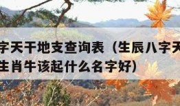 生辰八字天干地支查询表（生辰八字天干地支查询表生肖牛该起什么名字好）