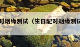 生日配对姻缘测试（生日配对姻缘测试八字准吗）