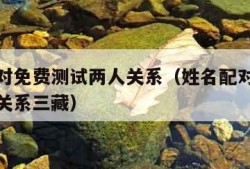 姓名配对免费测试两人关系（姓名配对免费测试两人关系三藏）