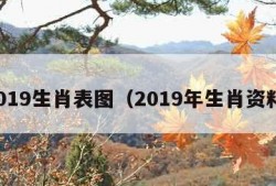 2019生肖表图（2019年生肖资料）