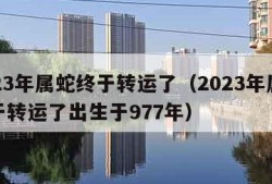 2023年属蛇终于转运了（2023年属蛇终于转运了出生于977年）