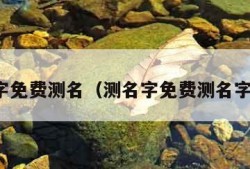 测名字免费测名（测名字免费测名字三藏）