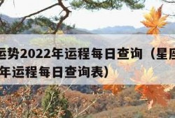 星座运势2022年运程每日查询（星座运势2022年运程每日查询表）