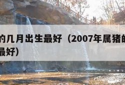 属猪的几月出生最好（2007年属猪的几月出生最好）